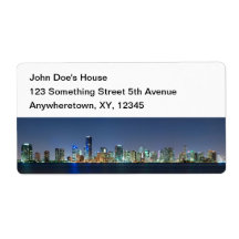 Miami Skyline Panorama Labels