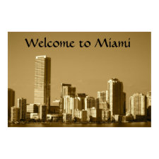 miami skyline poster print