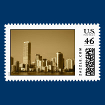 miami skyline stamp