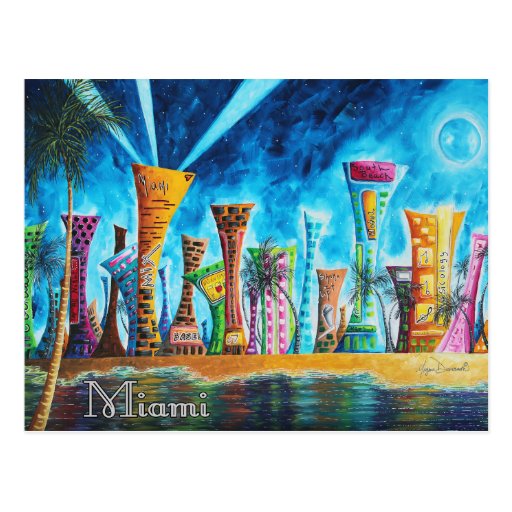 Miami South Beach Florida Pop Art Travel Postcard Zazzle