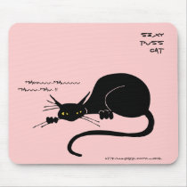 * Miauu Black Cat - Pink Mousepad * by luxegal * Miauu Black Cat - Pink Mousepad *