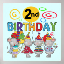 Mice 2nd Birthday T-shirts and Gifts Poster