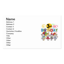 Mice 3rd Birthday T-shirts and Gifts Business Cards