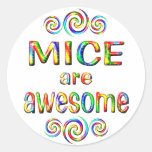 MICE ARE AWESOME ROUND STICKER
