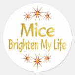 Mice Brighten My Life Round Stickers