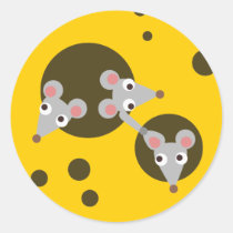 Mice in cheese stickers