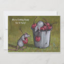 Mice Stealing Cherries: Oil Pastel Art: Invitation invitation