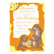Mice with Cheese Party Invitation invitations