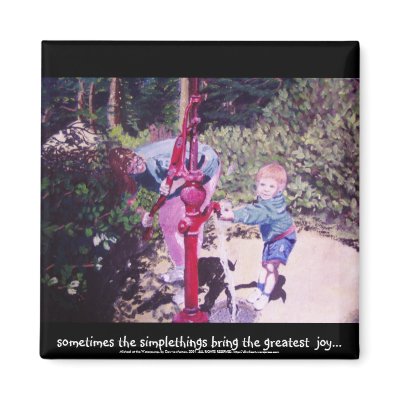 michael at the waterpump refrigerator magnet by dlmtleArt