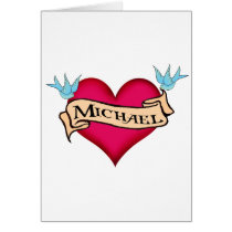 Michael - Custom Heart Tattoo T-shirts & Gifts cards