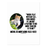 Michel de Montaigne When I Play With My Cat Quote Postcards