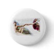 Michelangelo Creation Of Man Fist Bump Button