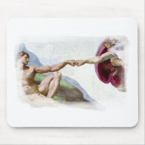 Michelangelo Creation Of Man Fist Bump Mousepad