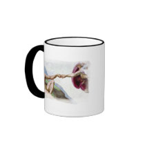 Michelangelo Creation Of Man Fist Bump Mug by InsideOut_Tees Michelangelo Creation Of Man Fist Bump Mug
