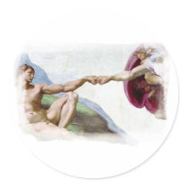 Michelangelo Creation Of Man Fist Bump Sticker