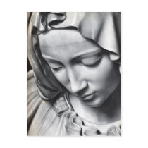 Michelangelo's Pieta detail of Virgin Mary's face Postcard
