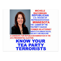 Michele Bachmann, Tea Party Terrorist Post Card