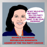 Michele Bachmann Wild-Eyed Cartoon Poster Print