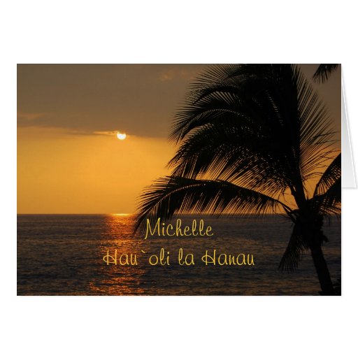 michelle-hawaiian-happy-birthday-tropical-sunset-cards-zazzle
