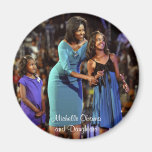Michelle Obama and Daughters Fridge Magnet