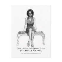 MICHELLE OBAMA_FIRST LADY BLACK & WHITE POST CARD postcards by piecesofobama MICHELLE OBAMA_FIRST LADY BLACK & WHITE POST CARD postcards