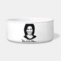 MICHELLE OBAMA SIGNATURE -.png Dog Bowl