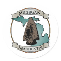 Michigan Arrowhead Hunter Sticker