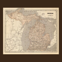 Michigan Atlas Map posters