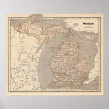 Michigan Atlas Map Print