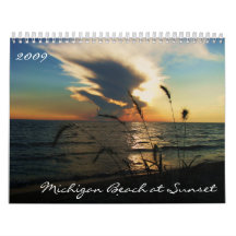 Michigan Beach at Sunset Calendar