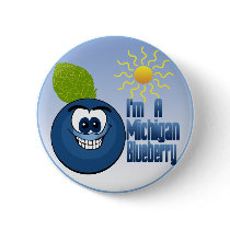 Michigan Blueberry Pinback Button
