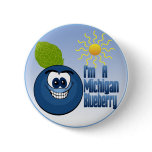 Michigan Blueberry Pinback Button
