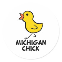 Michigan Chick Sticker by chicktshirts8 Michigan Chick Sticker