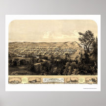 Michigan City, IN Panoramic Map - 1869a Print