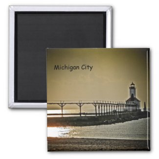 Michigan City Indiana Lighthouse Refrigerator Magnet