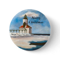 Michigan City Light Christmas Button