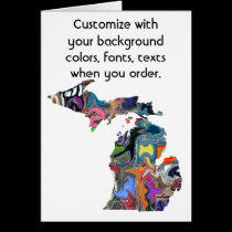 Michigan Customize colorful card how you like