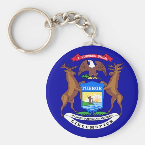 Michigan Flag Key Chain