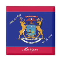 Michigan Flag Magnet by deesbasenjis Michigan Flag Magnet