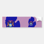 Michigan Flag Map Bumper Stickers
