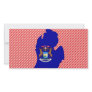 Michigan Flag Map Picture Card