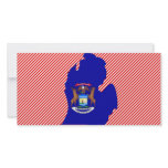 Michigan Flag Map Picture Card