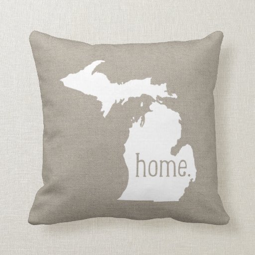 Michigan Home State Throw Pillow Zazzle