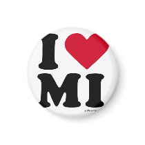MICHIGAN -"I LOVE MI" / "I LOVE MICHIGAN" / MICHIG magnets by humortees MICHIGAN -"I LOVE MI" / "I LOVE MICHIGAN" / MICHIG magnets