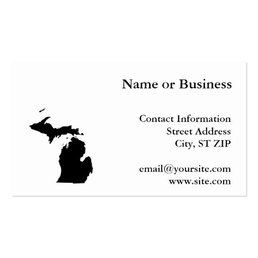 Michigan in Black and White Business Card Templates (front side)