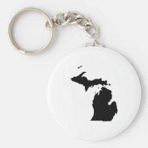 Michigan in Black and White Key Chain
