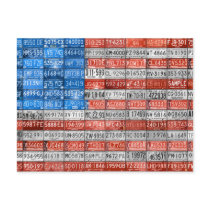 Michigan License Plate Flag of USA Postcard