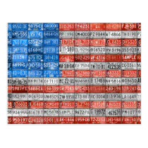 Michigan License Plate Flag of USA Postcard postcards