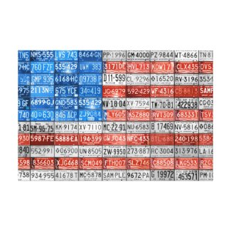 Michigan License Plate Flag of USA Wrapped Canvas Gallery Wrapped Canvas