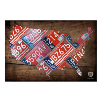 Michigan License Plate Map of the USA 1976 posters